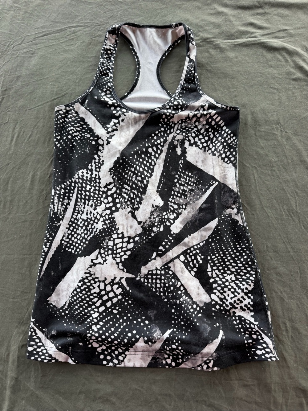 lululemon athletica Black & White Abstract Racerback Tank